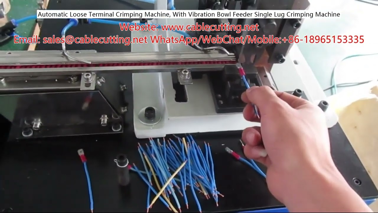 Automatic Loose Terminal Crimping Machine, With Vibration Bowl Feeder Single Lug Crimping Machine